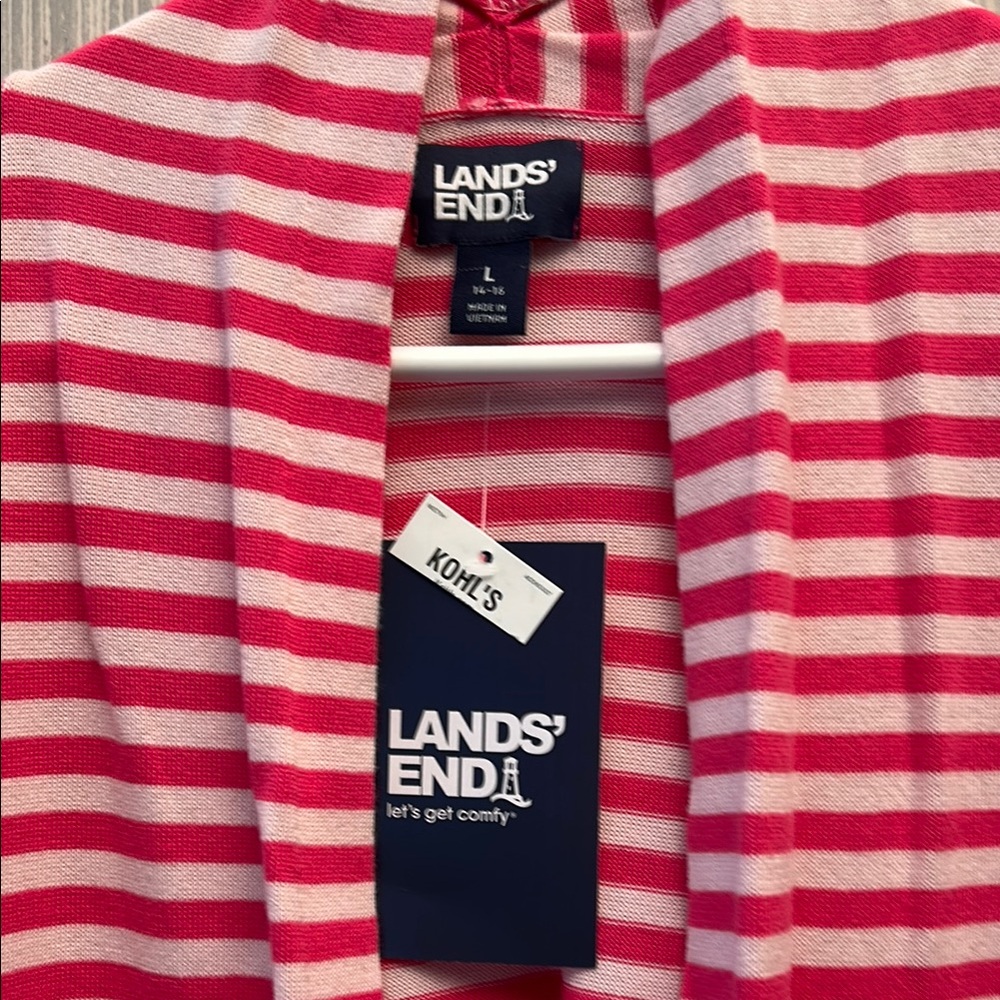 Lands' End Striped Cardigan - Picture 2 of 5